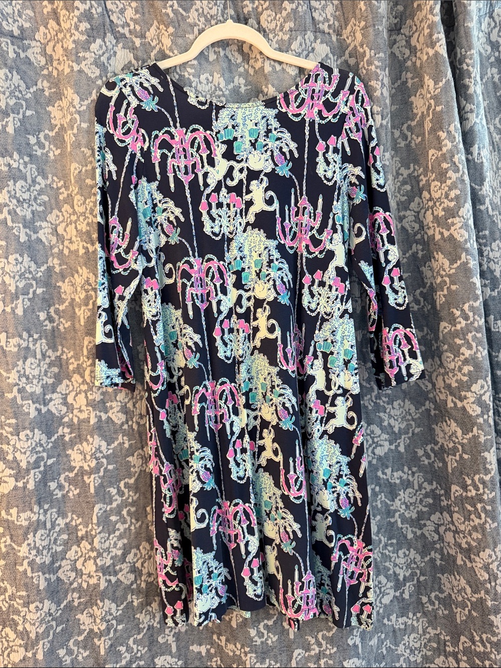 Lilly Pulitzer Navy Multicolor Chandelier Print Dress